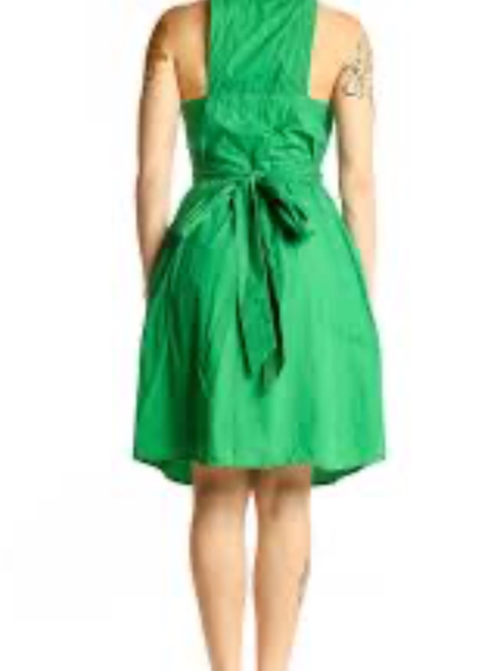 Anthropologie Green Halter Tie-Front or Back Back Midi Dress